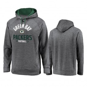 Green Bay Packers Gray Battle Charged Raglan Pullover Hoodie