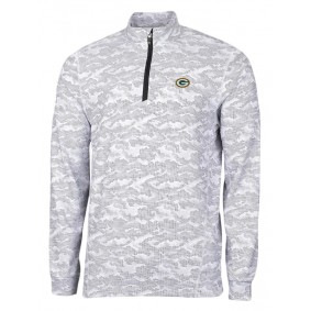 Green Bay Packers Gray Traverse Camo Print DryTec Quarter-Zip Jacket