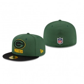 Green Bay Packers Green Black 2021 NFL Sideline Road 59FIFTY Fitted Hat