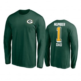 Green Bay Packers Green Long Sleeve #1 Dad T-Shirt