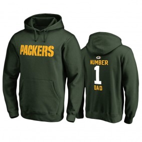 Green Bay Packers Green Number 1 Dad Father's Day Pullover Hoodie
