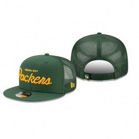 Green Bay Packers Green Script Trucker 9FIFTY Snapback Hat