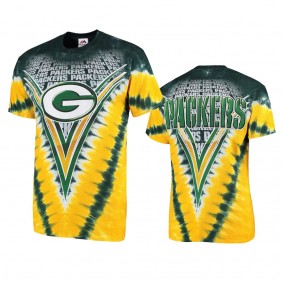 Green Bay Packers Green Tie-Dye V T-Shirt