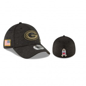 Green Bay Packers Heather Black 2020 Salute to Service 39THIRTY Flex Hat