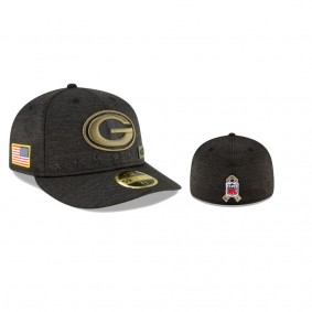 Green Bay Packers Heather Black 2020 Salute to Service Low Profile 59FIFTY Fitted Hat