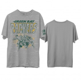 Men's Packers Junk Food Marvel Heathered Gray T-Shirt
