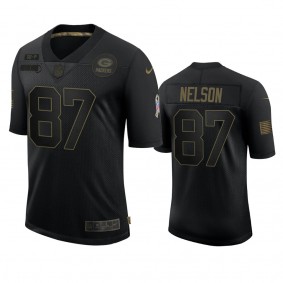 Green Bay Packers Jordy Nelson Black 2020 Salute to Service Retired Jersey