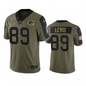 Green Bay Packers Marcedes Lewis Olive 2021 Salute To Service Limited Jersey