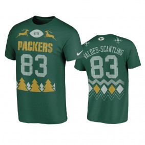 Green Bay Packers Marquez Valdes-Scantling Green 2020 Christmas Ugly Holiday T-Shirt