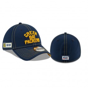Green Bay Packers Navy 2019 NFL Sideline Road Historic Logo 39THIRTY Flex Hat