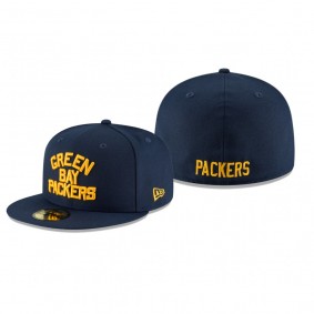 Green Bay Packers Navy Omaha Throwback 59FIFTY Fitted Hat