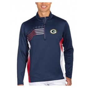 Green Bay Packers Navy Red Liberty Quarter-Zip Pullover Jacket