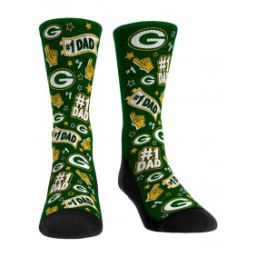 Men's Green Bay Packers Rock Em Socks #1 Dad Crew Socks