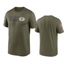 Green Bay Packers Olive 2022 Salute To Service Legend Team T-Shirt