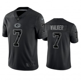 Green Bay Packers Quay Walker Black Reflective Limited Jersey