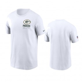 Green Bay Packers White Infographic Lock Up T-Shirt
