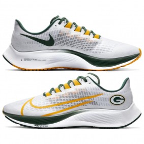 Unisex Nike Zoom Pegasus 37 Green Bay Packers White Running Shoes