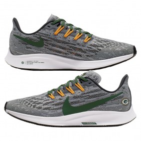 Women's Nike Air Zoom Pegasus 36 Green Bay Packers Gray Green Running Shoes