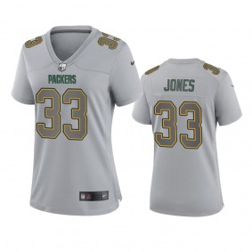 Women's Green Bay Packers Aaron Jones Gray Atmosphere Fashion Game Jersey