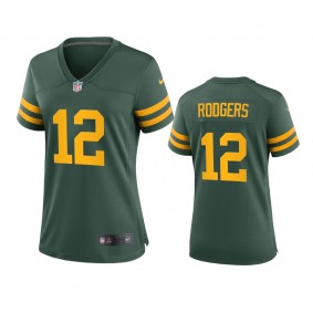 Women's Green Bay Packers Aaron Rodgers Green Alternate Game Jersey