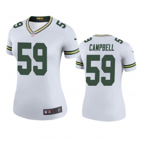 Green Bay Packers De'Vondre Campbell White Color Rush Legend Jersey - Women's