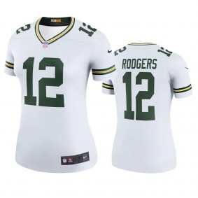 Green Bay Packers Aaron Rodgers White Color Rush Legend Jersey - Women's