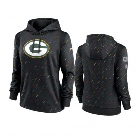 Women's Green Bay Packers Anthracite 2021 NFL Crucial Catch Therma Pullover Hoodie