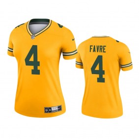 Women's Green Bay Packers Brett Favre Gold Inverted Legend Jersey