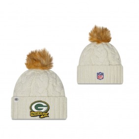 Women's Green Bay Packers Cream 2022 Sideline Cuffed Knit Hat