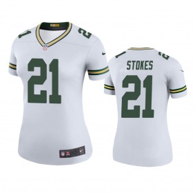 Green Bay Packers Eric Stokes White Color Rush Legend Jersey - Women's