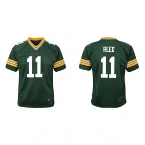 Youth Green Bay Packers Jayden Reed Green 2023 NFL Draft Game Jersey