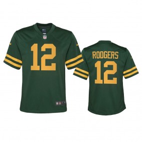 Youth Packers Aaron Rodgers Green Alternate Game Jersey