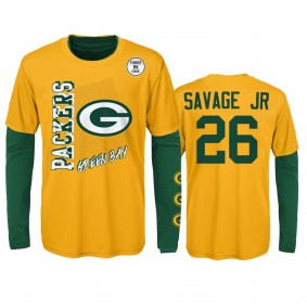 Green Bay Packers Darnell Savage Jr. Gold Green For the Love of the Game Combo Set T-Shirt - Youth