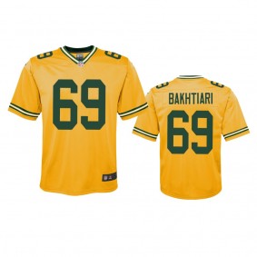 Youth Green Bay Packers David Bakhtiari Gold Inverted Game Jersey