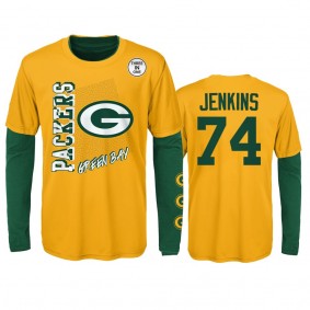 Green Bay Packers Elgton Jenkins Gold Green For the Love of the Game Combo Set T-Shirt - Youth