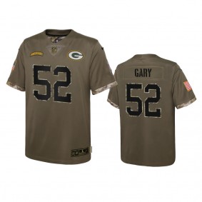 Youth Green Bay Packers Rashan Gary Olive 2022 Salute To Service Limited Jersey